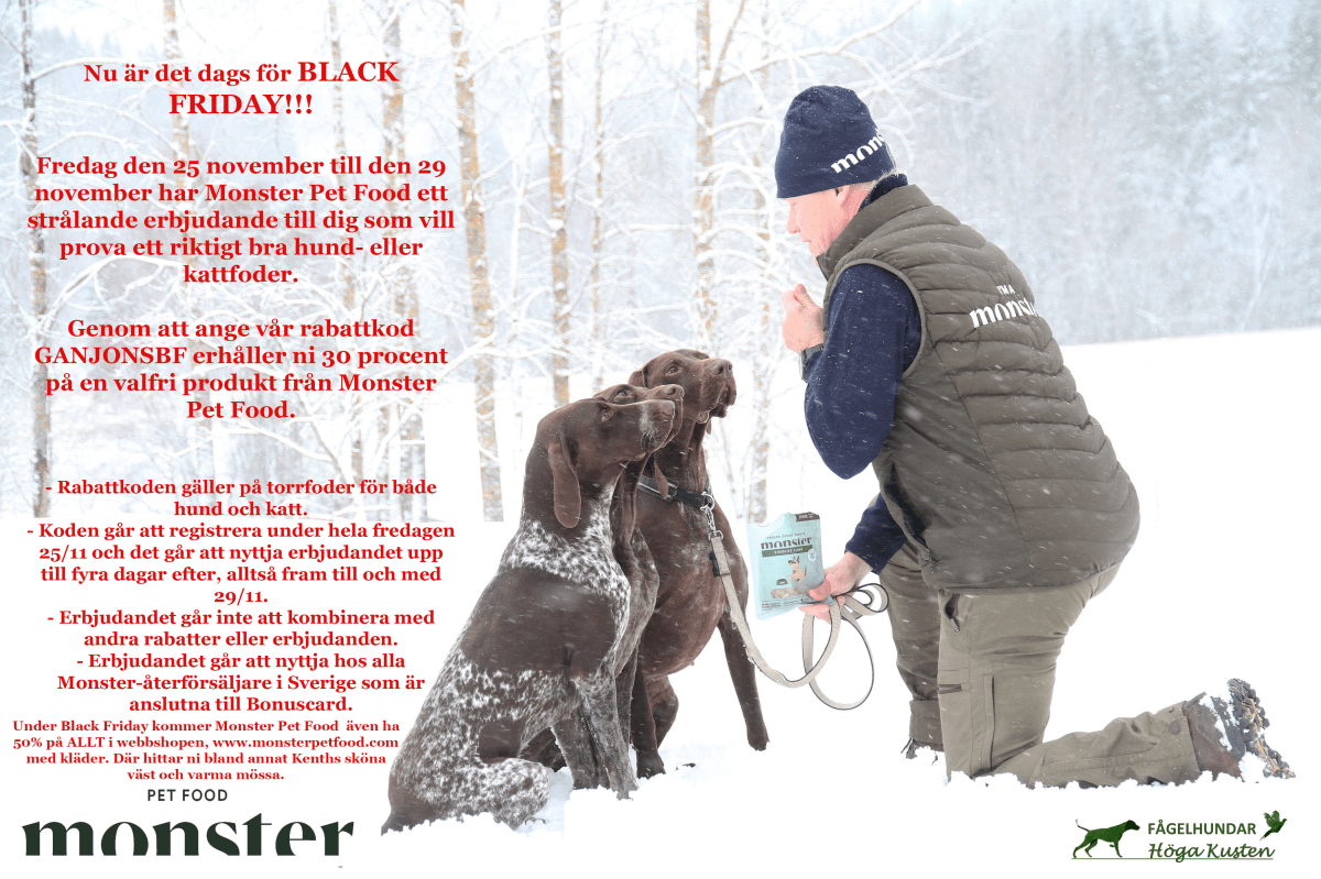 Monster Pet Foods BLACK FRIDAY!! Fågelhunden